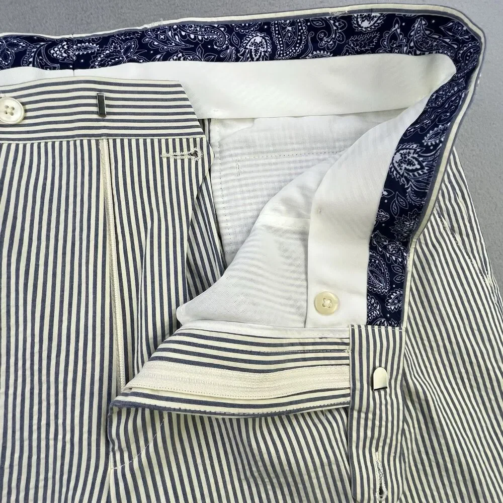 Lauren Ralph Lauren Dress Pants Mens 36x32 Lightweight Blue White Striped